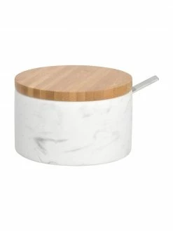 Andrea House Sucrier en céramique avec cuillère Kalina, Ø 13 x haut. 7 cm