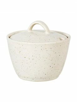 Broste Copenhagen Sucrier rustique grès cérame faite main blanc crème Nordic Vanilla, Ø 10 cm x haut. 7 cm