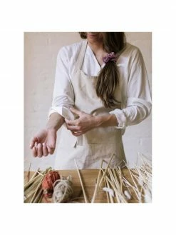 Andrea House Tablier beige coton bio Cappuccino, larg. 60 x long. 90 cm -Cuisine Soldes 2022 Tablier beige coton bio Cappuccino 2