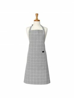 Ladelle Tablier gris Eco Check, larg. 70 x long. 89 cm