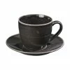 Broste Copenhagen Tasse à café avec sous-tasse artisanale Nordic Coal, Ø 8 x haut. 9 cm, 150 ml
