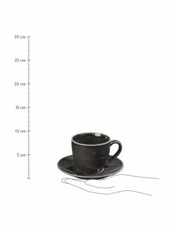 Broste Copenhagen Tasse à café avec sous-tasse artisanale Nordic Coal, Ø 8 x haut. 9 cm, 150 ml -Cuisine Soldes 2022 Tasse a cafe avec sous tasse artisanale Nordic Coal 2