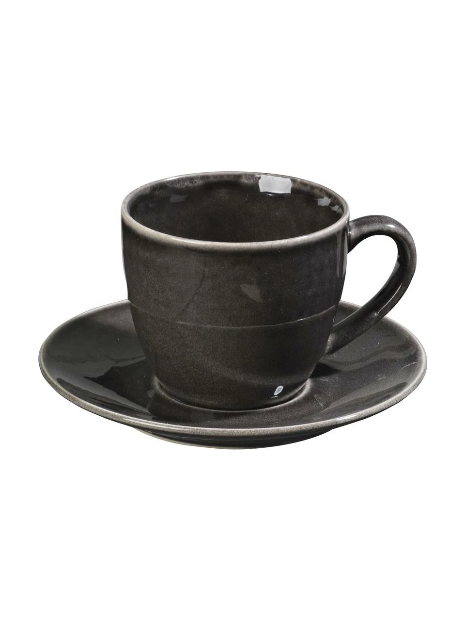 Broste Copenhagen Tasse à café avec sous-tasse artisanale Nordic Coal, Ø 8 x haut. 9 cm, 150 ml 3 Broste Copenhagen Tasse à café avec sous-tasse artisanale Nordic Coal, Ø 8 x haut. 9 cm, 150 ml