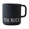 Design Letters Tasse à café design en porcelaine noire Favourite avec lettrage YOU ROCK, Ø 10 x haut. 9 cm, 250 ml -Cuisine Soldes 2022 Tasse a cafe design en porcelaine noire Favourite avec lettrage YOU ROCK