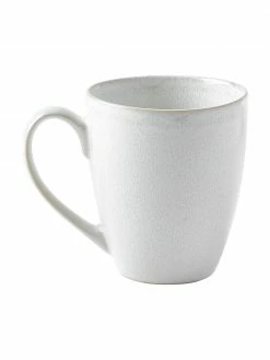 Westwing Collection Tasse à café faïence émaillée blanche Gemma, 2 pièces, Ø 12 x haut. 11 cm