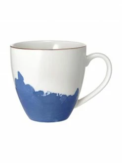 Westwing Collection Tasse à café porcelaine avec motif abstrait et rebord doré Rosie, 2 pièces, Ø 12 x haut. 9 cm