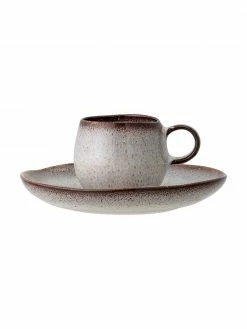 Bloomingville Tasse à espresso artisanale avec sous-tasse Sandrine, Ø 7 x h 6 cm, 100 mlDisponibilité limitée
