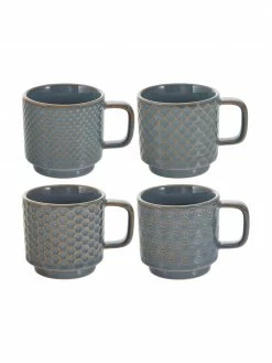 Villa Collection Tasse à espresso céramique Lara, 4 élém., Ø 6 x haut. 6 cm, 120 ml