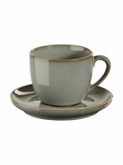 Asa Tasse à espresso en grès faite main Eucalyptus, 2 pièces, Ø 7 x haut. 6 cm, 90 mlDisponibilité limitée