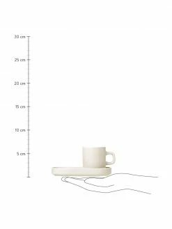 Tasse à expresso avec sous-tasses beige mat/brillant Pilar, 2 pièces, Ø 5 x haut. 6 cm, 50 ml -Cuisine Soldes 2022 Tasse a expresso avec sous tasses beige matbrillant Pilar 2 pieces 1
