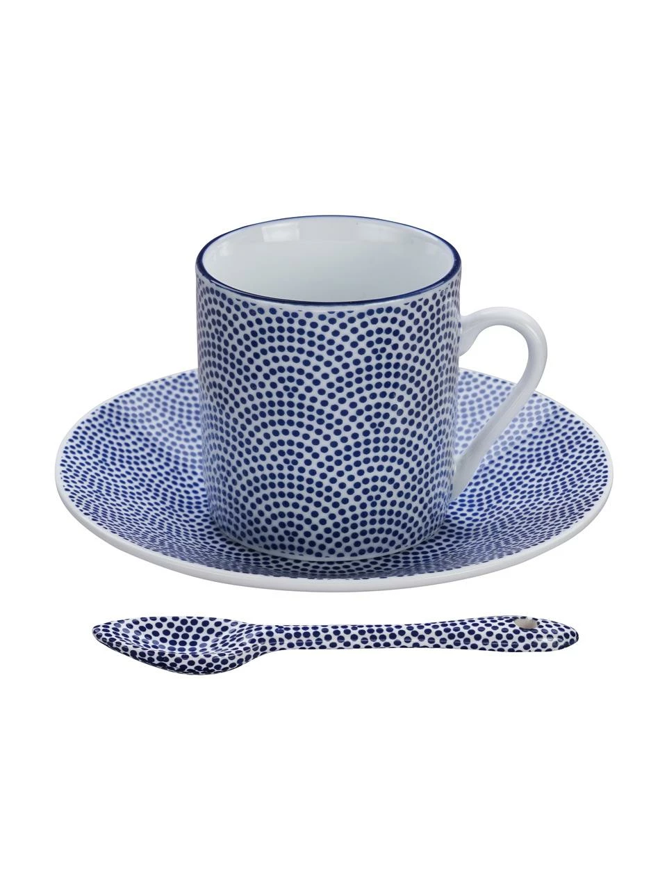 Tasse à expresso faite main sous-tasses et cuillères Nippon, set de 4, Lot de différentes tailles 8 Tasse à expresso faite main sous-tasses et cuillères Nippon, set de 4, Lot de différentes tailles – Image 6