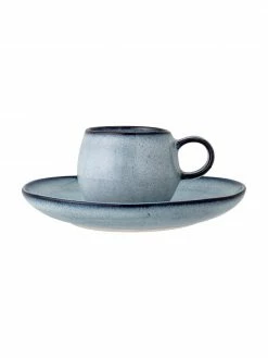 Bloomingville Tasse à expresso rustique avec sous-tasse Sandrine, 2 pièces, Ø 7 x haut. 6 cm, 100 cm