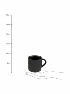 Bloomingville Tasse à surface rainurée noire mate Neri, 2 pièces, Ø 9 x haut 9 cm, 350 ml -Cuisine Soldes 2022 Tasse a surface rainuree noire mate Neri 2 pieces 2