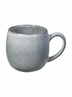 Broste Copenhagen Tasse à thé XL artisanale Nordic Sea, 2 pièces, Ø 9 x haut. 10 cm, 450 ml