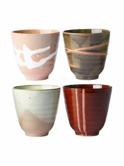 HKliving Tasse artisanale 70's, 6 élém., Ø 9 x haut. 8 cm, 230 ml