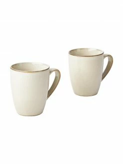 Westwing Collection Tasse artisanale grès blanc crème Thalia, 2 élém., Ø 9 x haut. 11 cm -Cuisine Soldes 2022 Tasse artisanale gres blanc creme Thalia 2 elem 3