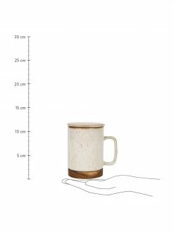 Sema Tasse avec couvercle et passoire Nordika, base en bois d'acacia, Ø 9 x haut. 12 cm, 370 ml -Cuisine Soldes 2022 Tasse avec couvercle et passoire Nordika base en bois dacacia 6