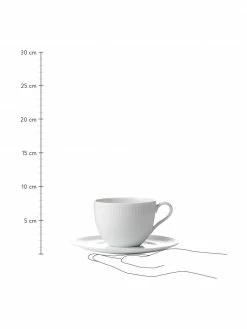 Tasse avec sous-tasse blanche Relief, 4 pièces, Ø 9 x haut. 7 cm, 200 ml -Cuisine Soldes 2022 Tasse avec sous tasse blanche Relief 4 pieces 2