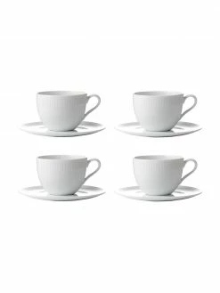 Tasse avec sous-tasse blanche Relief, 4 pièces, Ø 9 x haut. 7 cm, 200 ml -Cuisine Soldes 2022 Tasse avec sous tasse blanche Relief 4 pieces 3