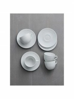 Tasse avec sous-tasse blanche Relief, 4 pièces, Ø 9 x haut. 7 cm, 200 ml -Cuisine Soldes 2022 Tasse avec sous tasse blanche Relief 4 pieces 5