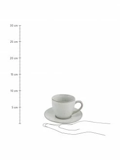 Broste Copenhagen Tasse avec sous-tasse faite &agrave; la main Nordic Sand, Ø 8 x haut. 7 cm, 150 ml -Cuisine Soldes 2022 Tasse avec sous tasse faite a la main Nordic Sand 2