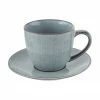 Broste Copenhagen Tasse avec sous-tasse faite à la main Nordic Sea, Ø 8 x haut. 7 cm, 150 ml