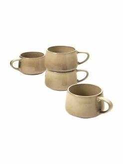Tasse céramique beige Sheilyn, 4 pièces, larg. 12 x long. 7 cm, 400 ml -Cuisine Soldes 2022 Tasse ceramique beige Sheilyn 4 pieces 3