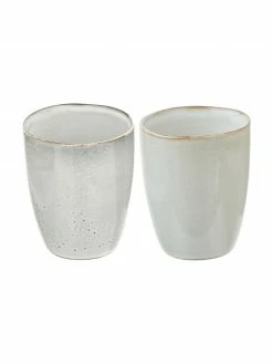 Westwing Collection Tasse en grès beige faite main Thalia, 2 pièces, Ø 9 x haut. 11 cm, 370 ml -Cuisine Soldes 2022 Tasse en gres beige faite main Thalia 2 pieces 4