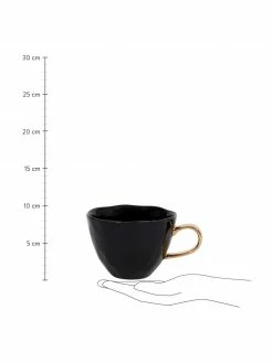 Urban Nature Culture Tasse en grès noire avec poignée dorée Good Morning, Ø 11 x haut. 8 cm, 350 ml -Cuisine Soldes 2022 Tasse en gres noire avec poignee doree Good Morning 2