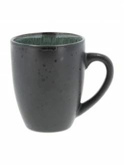 Bitz Tasse en grès noir/vert Gastro, 2 pièces, Ø 9 x haut. 10 cm, 300 ml