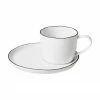Broste Copenhagen Tasse en porcelaine blanche avec sous-tasse faite à la main Salt, Ø 8 x haut. 7 cm, 150 ml -Cuisine Soldes 2022 Tasse en porcelaine blanche avec sous tasse faite a la main Salt