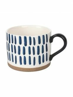Villa D'Este Home Tivoli Tasse grès cérame bleu/blanc Masai, 2 élém., Ø 8 x haut. 8 cm, 400 ml -Cuisine Soldes 2022 Tasse gres cerame bleublanc Masai 2 elem 8