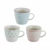 Bloomingville Tasse peinte à la main Patrizia, 3 élém., Ø 10 x haut. 8 cm, 300 ml