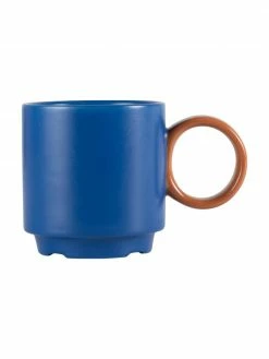 By On Tasse porcelaine bleu/brun Noor, 6 pièces, Ø 8 x haut. 8 cm, 250 ml