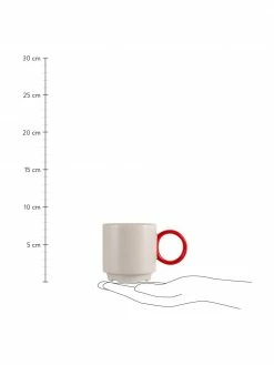 By On Tasse porcelaine grège/rouge Noor, 6 pièces, Ø 8 x haut. 8 cm, 250 ml -Cuisine Soldes 2022 Tasse porcelaine gregerouge Noor 6 pieces 2