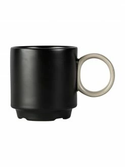 By On Tasse porcelaine noir/beige Noor, 6 pièces, Ø 8 x haut. 8 cm, 250 ml