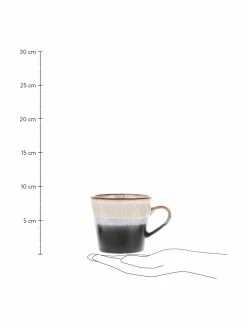 HKliving Tasse rétro faite main 70's, 4 pièces, Ø 12 x haut. 9 cm, 300 ml -Cuisine Soldes 2022 Tasse retro faite main 70s 4 pieces 10