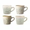 HKliving Tasse rétro faite main 70's, 4 pièces, Ø 12 x haut. 9 cm, 300 ml -Cuisine Soldes 2022 Tasse retro faite main 70s 4 pieces