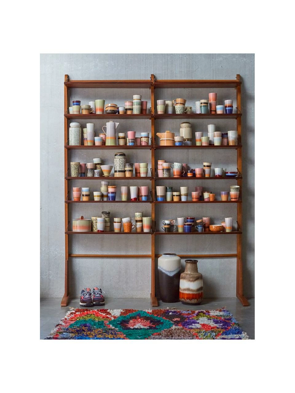 HKliving Tasse rétro faite main 70's, 4 pièces, Ø 12 x haut. 9 cm, 300 ml 4 HKliving Tasse rétro faite main 70's, 4 pièces, Ø 12 x haut. 9 cm, 300 ml – Image 2