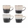 HKliving Tasse rétro faite main 70's, 4 pièces, Ø 12 x haut. 9 cm, 300 ml 1 HKliving Tasse rétro faite main 70's, 4 pièces, Ø 12 x haut. 9 cm, 300 ml -Cuisine Soldes 2022 Tasse retro faite main 70s 4 pieces 8