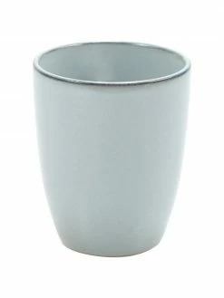 Westwing Collection Tasse rustique en grès bleu gris faite main Thalia, 2 pièces, Ø 9 x haut. 11 cm, 370 ml