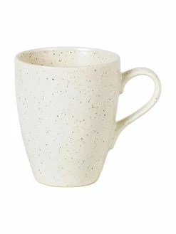 Broste Copenhagen Tasse rustique grès cérame faite main blanc crème Nordic Vanilla, 6 pièces, Ø 8 x haut. 10 cm, 250 ml