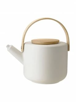 Stelton Théière en grès blanc mat Theo, 1,25 l, 1,25 l