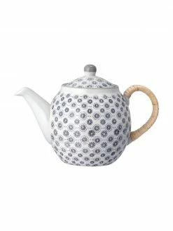 Bloomingville Théière fleurie en grès Elsa, 1,2 l, Ø 24 x haut. 16 cm, 1,2 L