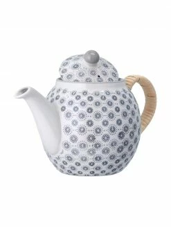 Bloomingville Théière fleurie en grès Elsa, 1,2 l, Ø 24 x haut. 16 cm, 1,2 L -Cuisine Soldes 2022 Theiere fleurie en gres Elsa 12 l 5