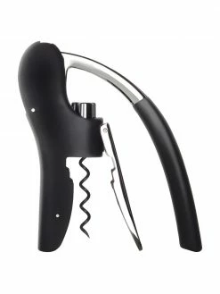 Tire-bouchon automatique noir Leverman, larg. 14 x haut. 15 cm