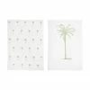 Bloomingville Torchon blanc motif palmier Nala, 2 pièces, larg. 50 x long. 70 cm -Cuisine Soldes 2022 Torchon blanc motif palmier Nala 2 pieces