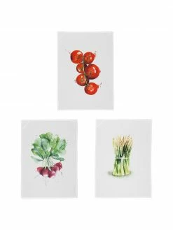 Cote Table Torchon de cuisine en coton Marchè, 3 élém., larg. 50 x long. 70 cm