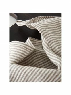 Torchons en lin gris/blanc crème Alina, 2 pièces, larg. 50 x long. 70 cm -Cuisine Soldes 2022 Torchons en lin grisblanc creme Alina 2 pieces 1