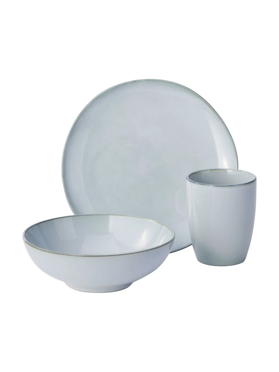 Westwing Collection Vaisselle à petit déjeuner bleu gris fait main Thalia, 4 personnes (12 élém.), Ø 23 x haut. 3 cm 7 Westwing Collection Vaisselle à petit déjeuner bleu gris fait main Thalia, 4 personnes (12 élém.), Ø 23 x haut. 3 cm – Image 5